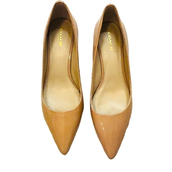Coach Nude Patent Heels High Heel Pumps SZ 10 - Picture 12 of 13